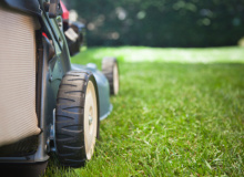 Mowing the grass